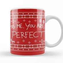 Baskı Dükkanı Love Actually to Me You are Perfect Christmas Knit Kupa
