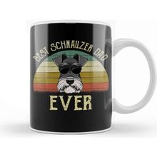 Baskı Dükkanı Mens Dog Vintage Best Schnauzer Dad Ever Fathers Day Gifts Köpek Kupa