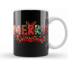 Baskı Dükkanı Merry Christmas Leopard Buffalo Red Plaid Kupa
