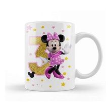 Baskı Dükkanı Mini Fare Minnie Mouse 3 Üç Yaş Hediyesi Kupa