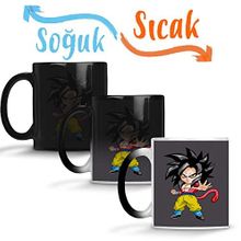 Baskı Dükkanı Minigoku Super Sayajin 4 Sihirli Porselen Kupa
