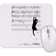 Baskı Dükkanı Muzik Notalı Kedi Mouse Pad