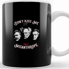 Baskı Dükkanı Nietzsche Schopenhauer Cioran Portrait No Mistletoe Don't Kiss Me I'm A Misanthrope Philosophy Kupa