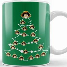 Baskı Dükkanı One Piece Luffy Christmas Tree Baubles Kupa