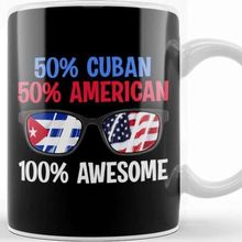 Baskı Dükkanı Patriotic 50% Cuban 50% American 100% Awesome Kupa