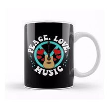 Baskı Dükkanı Peace Love Music Awesome Hippie Pacifist Festival Kupa