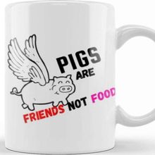 Baskı Dükkanı Pigs Are Friends Not Food Animal Rights Pıgs Are Frıends Not Food Animal Rights Vegan Gift Sticker Kupa
