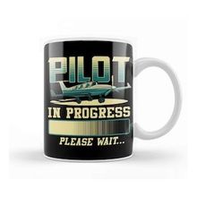 Baskı Dükkanı Pilot in Progress Please Wait Airplane Pilot Kupa