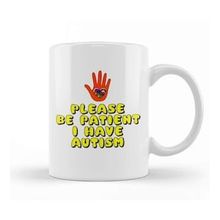 Baskı Dükkanı Please Be Patient I Have Autism White On Black 02 Porselen 330 ml Beyaz Kupa Bardak