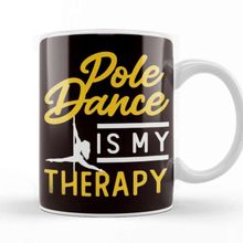 Baskı Dükkanı Pole Dancing Therapy Fitness Sports Workout Pole Dancer Porselen Beyaz Kupa Bardak