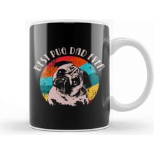 Baskı Dükkanı Porselen Beyaz Best Pug Dad Ever Köpek Kupa Bardak