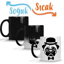 Baskı Dükkanı Pug Köpek 06 Sihirli Porselen Kupa