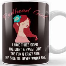 Baskı Dükkanı Redhead Girl Three Sides Ginger Red Orange Hair Irish Kupa