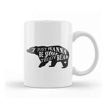 Baskı Dükkanı Retro Animal Bear I Just Want to Be Your Teddy Black Kupa