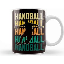 Baskı Dükkanı Retro Handball Player Handballer Ball Sports Team Coach Game Kupa