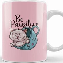 Baskı Dükkanı Retro Pixel Cat Be Pawsitive Kupa