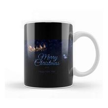 Baskı Dükkanı Santa Claus Merry Christmas Gift Porselen 330 ml Beyaz Kupa Bardak