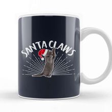 Baskı Dükkanı Santa Claws Christmas Cat Porselen 330 ml Beyaz Kupa Bardak