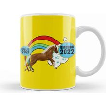 Baskı Dükkanı Sarcasm Funny Vintage Horse Saying Hi Omicron 2022 Porselen 330 ml Beyaz Kupa Bardak