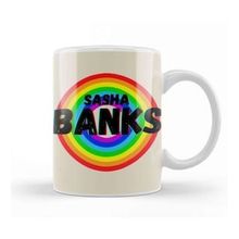 Baskı Dükkanı Sasha Banks Vintage Retro Rainbow Style Warriors Design Wrestlers Gift Kupa