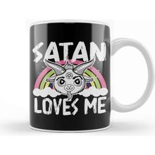 Baskı Dükkanı Satan Loves Me Baphomet Kupa