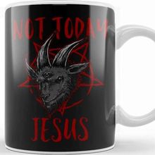 Baskı Dükkanı Satanism Baphomet Goat Pentagram Not Today Jesus Kupa