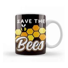Baskı Dükkanı Save The Bees Honey Bee Animal Nature Welfare Honeycomb Kupa