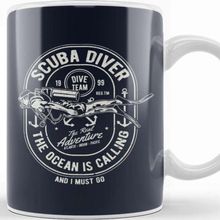 Baskı Dükkanı Scuba Diver Ocean Is Calling Kupa