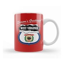 Baskı Dükkanı Seasons Greetings West Virginia Christmas Kupa