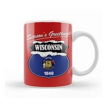 Baskı Dükkanı Seasons Greetings Wisconsin Christmas Kupa