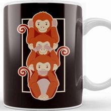 Baskı Dükkanı See Speak Hear No Evil Japan Wise Monkeys Japanese Emoticon Kupa