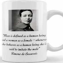 Baskı Dükkanı Simone De Beauvoir Quote Ladies' Short Sleeve Kupa