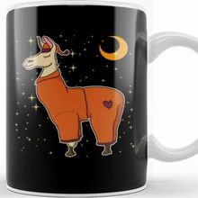 Baskı Dükkanı Sleepy Llama Bedtime Pajamas Dreaming Stars Moons Kupa