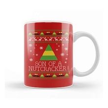 Baskı Dükkanı Son Of A Nutcracker Elf Quote Christmas Knit Kupa