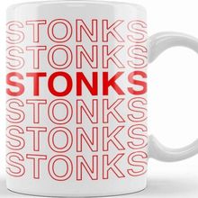 Baskı Dükkanı Stonks Funny Meme Investing Stock Kupa
