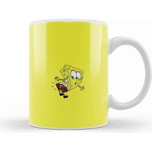 Baskı Dükkanı Sünger Bob Sponge Bob 010 Beyaz Porselen Kupa Bardak