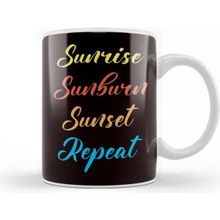 Baskı Dükkanı Sunrise Sunburn Sunset Vacation Beach Traveler Island Ocean Kupa