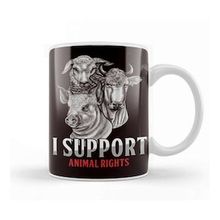 Baskı Dükkanı Support Animal Rights Activist Veterinarian Animals Rescue Beyaz Porselen Kupa Bardak