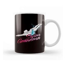 Baskı Dükkanı Swim Grandma Swimmer Grandmother Swimming Pool Indoor Beyaz Porselen Kupa Bardak