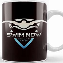 Baskı Dükkanı Swim Now Breath Later Swimmer Swimming Indoor Pool Athlete Beyaz Porselen Kupa Bardak
