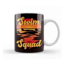 Baskı Dükkanı Swim Squad Retro Swimmer Vintage Swimming Sunset Water Sport Beyaz Porselen Kupa Bardak