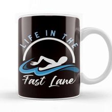Baskı Dükkanı Swimmer Life In Fast Lane Swimming Athlete Water Sports Beyaz Porselen Kupa Bardak