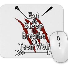 Baskı Dükkanı Teen Wolf Eat Sleep Breathe Mouse Pad