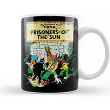 Baskı Dükkanı The Adventures Of Tintin Prisoners Of The Sun Vintage Style Cover Kupa