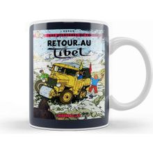 Baskı Dükkanı The Adventures Of Tintin Retour Au Tibet Vintage Cover Style Kupa