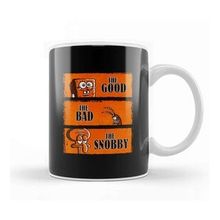 Baskı Dükkanı The Good The Bad & The Snobby Süngebob Beyaz 330 ml Porselen Kupa Bardak