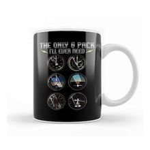 Baskı Dükkanı The Only Six Pack I Ll Ever Need Airplane Pilot Porselen Beyaz Kupa Bardak