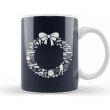 Baskı Dükkanı Top Gun Christmas Wreath Pattern Kupa
