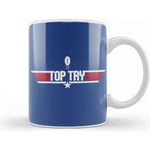 Baskı Dükkanı Top Gun Top Try Rugby Ball Logo Kupa Bardak