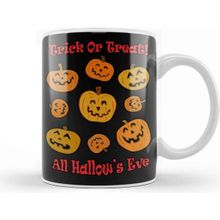 Baskı Dükkanı Trick Or Treat All Hallows Eve Porselen Beyaz Kupa Bardak